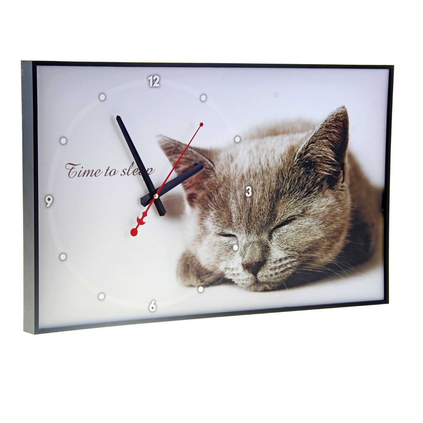 Часы-картина "Серая кошка", плавный ход, 57 х 35 х 4 см, АА